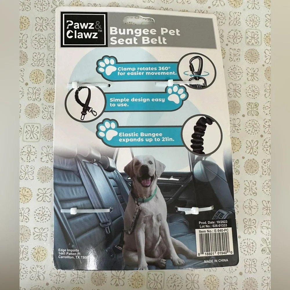 Black Bungee Pet Seat Belt